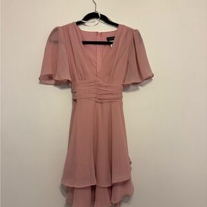 Elegant Pink Chiffon Dress